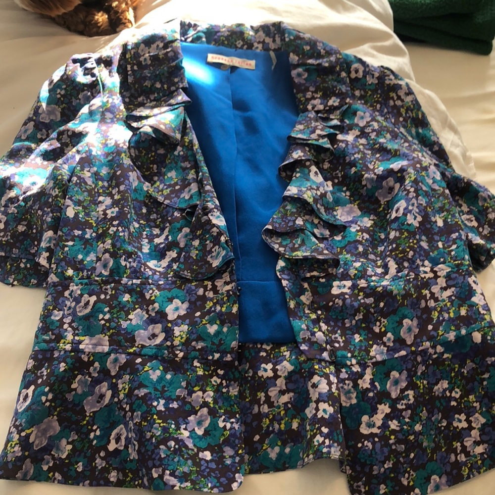 Rebecca Taylor Silk Floral Blazer